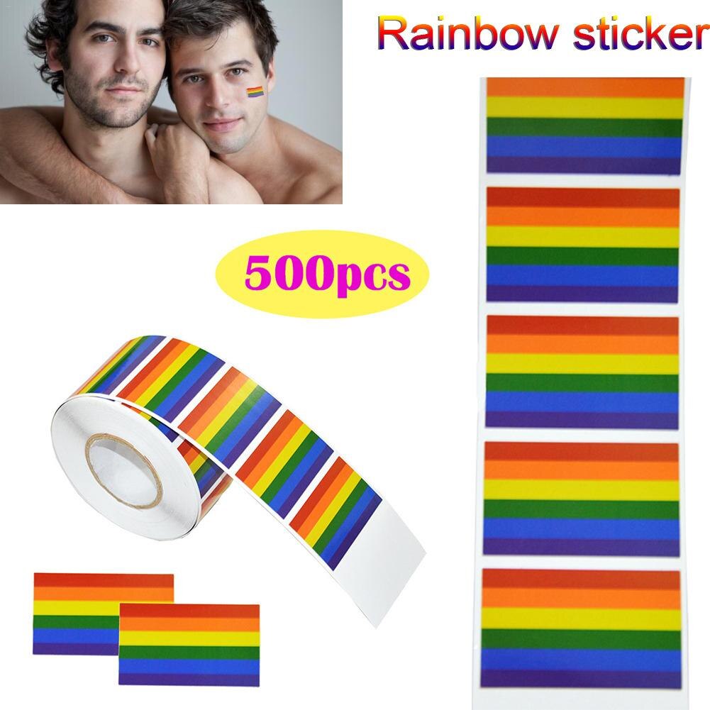Rainbow Flag LGBT Sticker Rainbow Wall Stickers For Clothes Gay Pride Badges Face Body Stickers