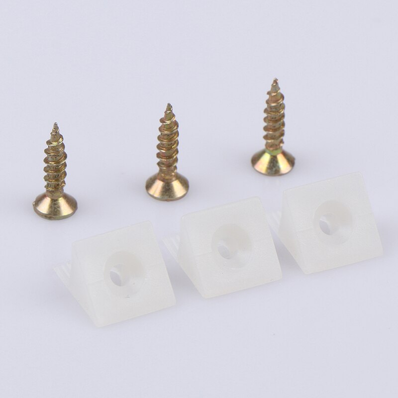 20Pcs/Lot 45 Degree Angle Plastic Corner Bracket Block For Furniture Closet Back Panel w/ Screws