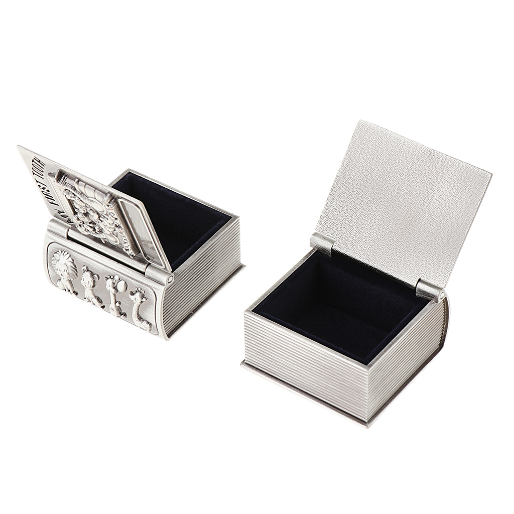 Silver Plated Dictionary Book Shape Baby First Tooth/First Curl Box Set