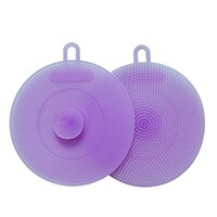 food grade zuig spons siliconen afwassen spons scrubber silicon spons voor wassen gerechten: Purple