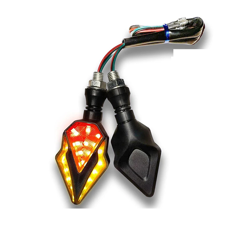 2 uds lámpara de dirección de motocicleta indicador luces de señal de giro freno LED luz de giro trasera intermitentes luz intermitente ámbar: Marfíl