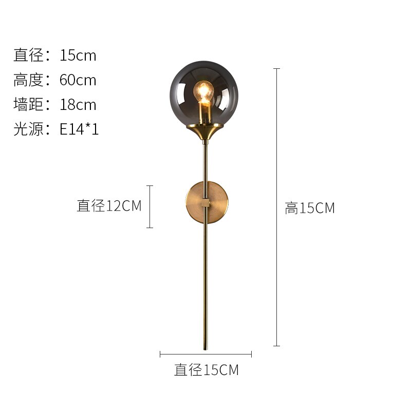 Noord-europa Led Wandmontage Schansen Clear Grijs Amber Glas Lampenkap E14 Socket voor woonkamer Wasruimte Wandlamp