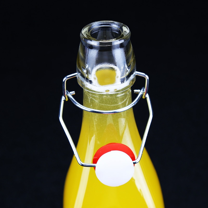 500ML Glass Drink Bottle Juice Bottle with Snap Attached Cap Great for Lemonade, Juice, Home Beer Brewing or Any Beverage