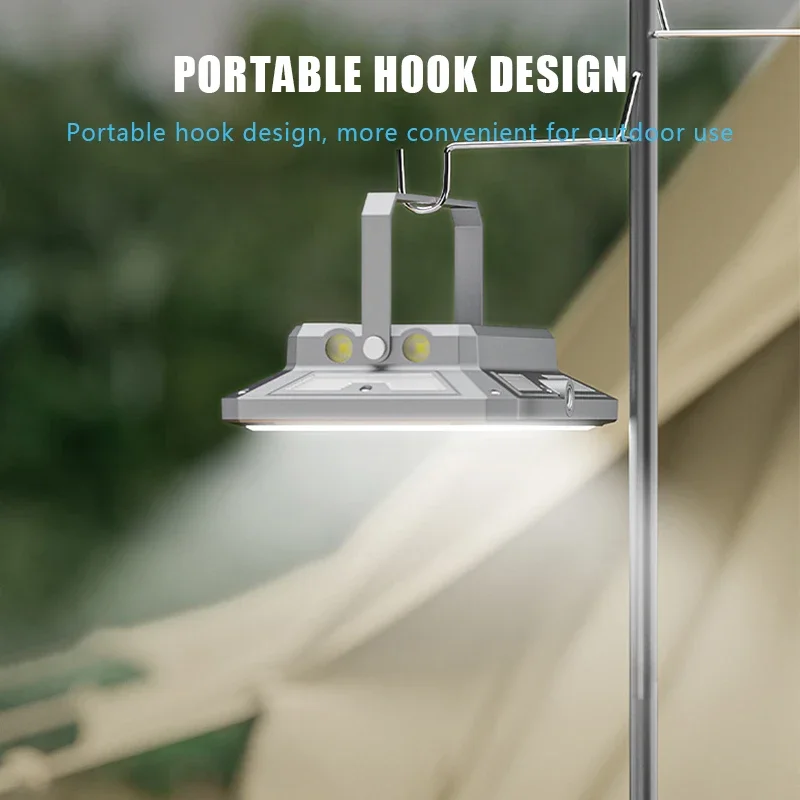 Lampe LED Portable pour tente de Camping, projecteur Rechargeable, haute puissance, éclairage d'urgence extérieur, lampe de nuit suspendue étanche
