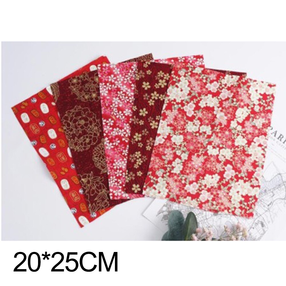 Japanischen Gedruckt Baumwolle Patchwork Tuch einstellen Bronzing NäHenne Quilten Stoffe Blumen- DIY Handgemachte Gesicht Maske Zubehör 20x25cm: 15  5Stck