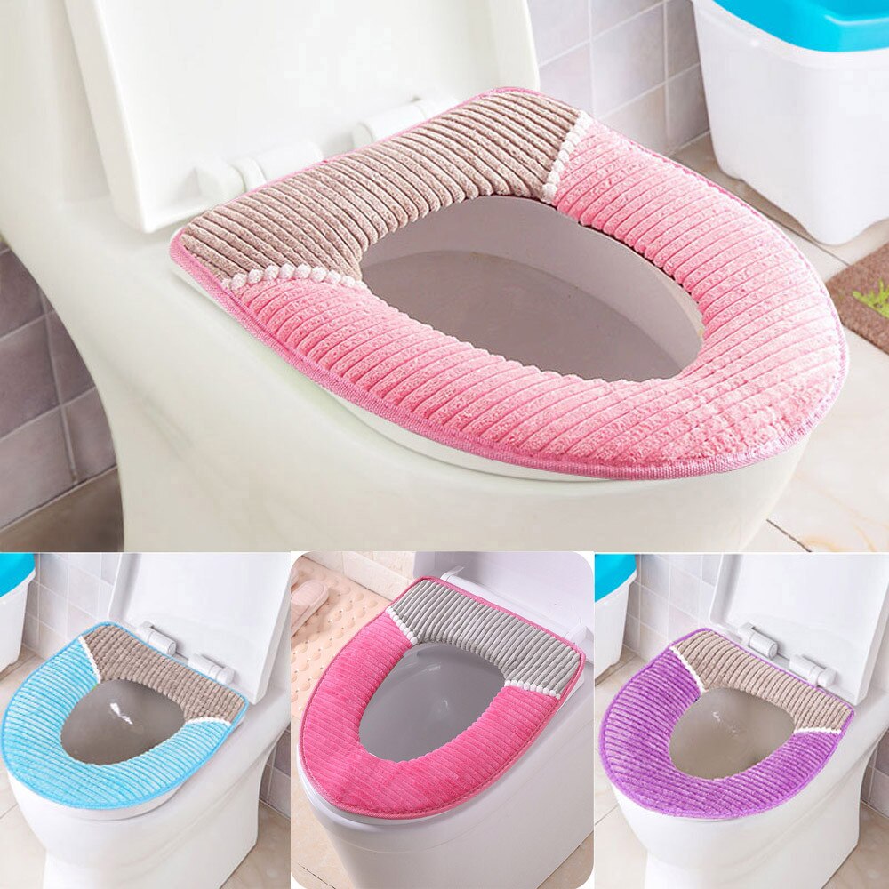 Corduroy PU Closestool Soft Warmer Alle Vorm Badkamer Protector Wc Cover Seat Deksel Pad Herbruikbare duurzaam Niet giftig schoon