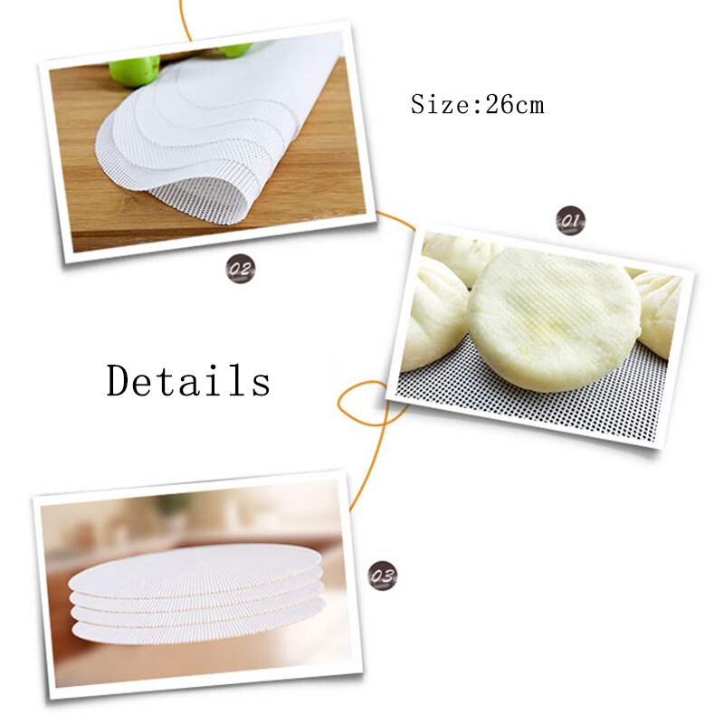 Convenience Silicone Steamer Pad Steamed Stuffed Bun Bread Pad Round Steamer Steamed Dumplings Mat Household