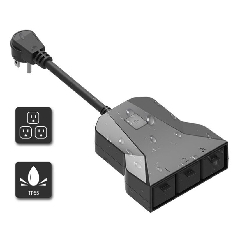 Wifi Smart Socket Alexa Socket Outdoor Waterproof Socket, Smart Phone Application Wireless Remote Control US Plug