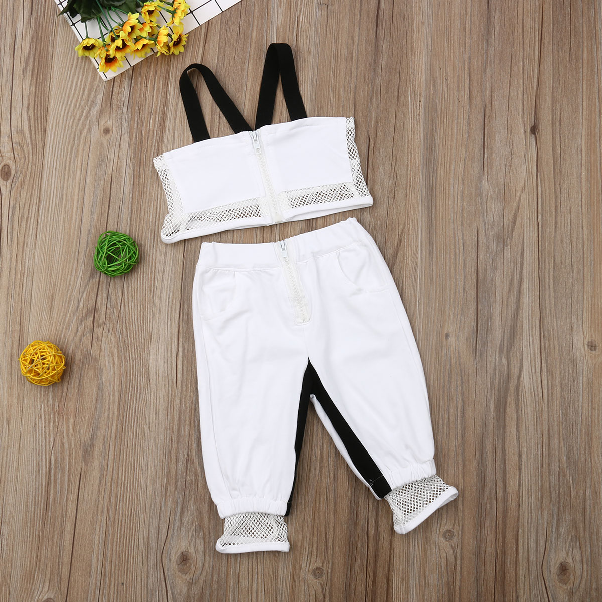 Girl Clothes Newborn Baby Girl Kid Mesh Sling Tops Shorts Trousers Pants Summer Sport Style Clothes Set 1-4Y