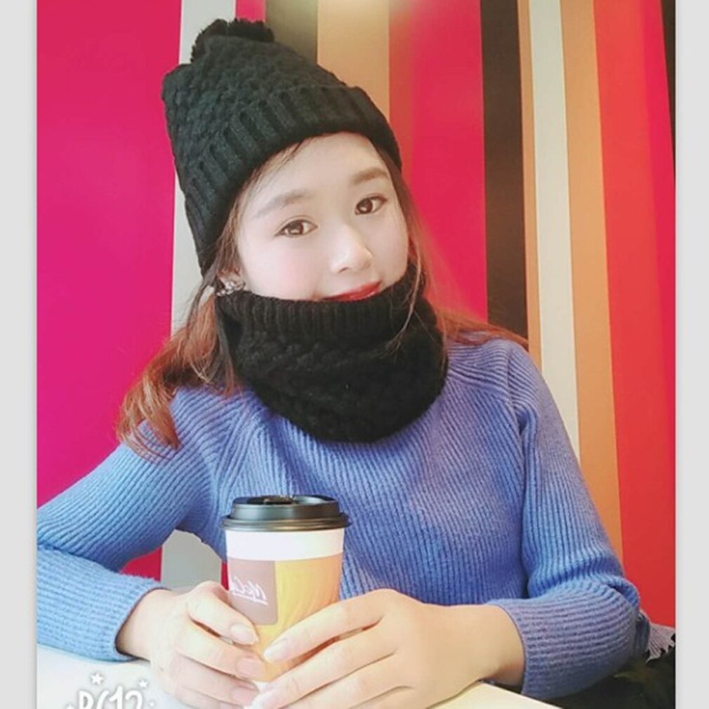 Winter Warm Scarf For Women Knitted Neck Scarves Rings Plush Children Men's Collar Ring Female Foulard Neckerchief