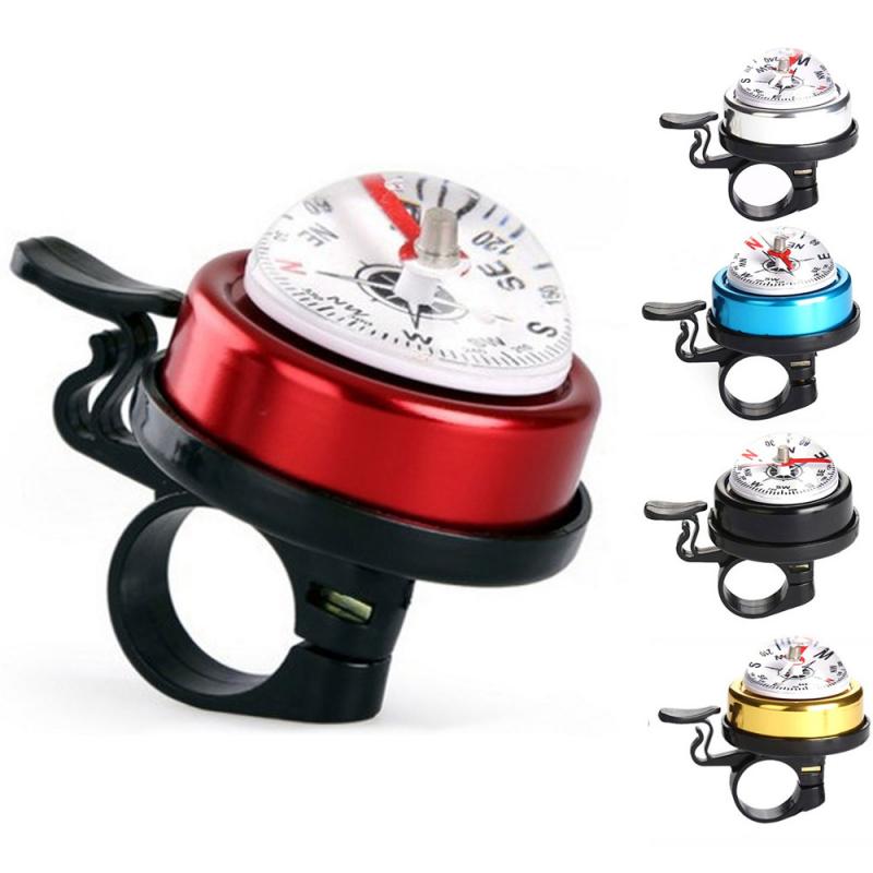 1 Uds timbre de bicicleta de aleación de aluminio timbre de timbre alarma de sonido bicicleta de montaña timbre de coche brújula tipo campana accesorios de equipo de equitación