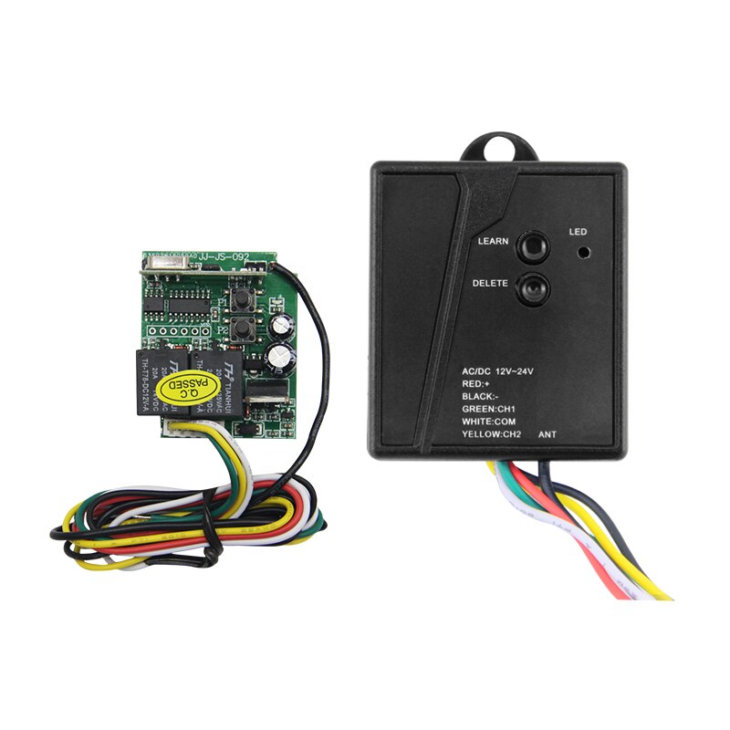 2 channel RC wireless transmitter and universal receiver can be used with RF camera or remote control to open and close the door