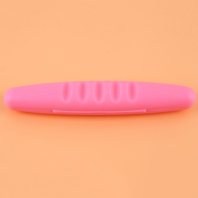Draagbare Plastic Tandenborstel Opbergdoos Reizen Tandenborstels Houder Tandenborstel Organizer Tanden Borstel Container Voor Camping: pink