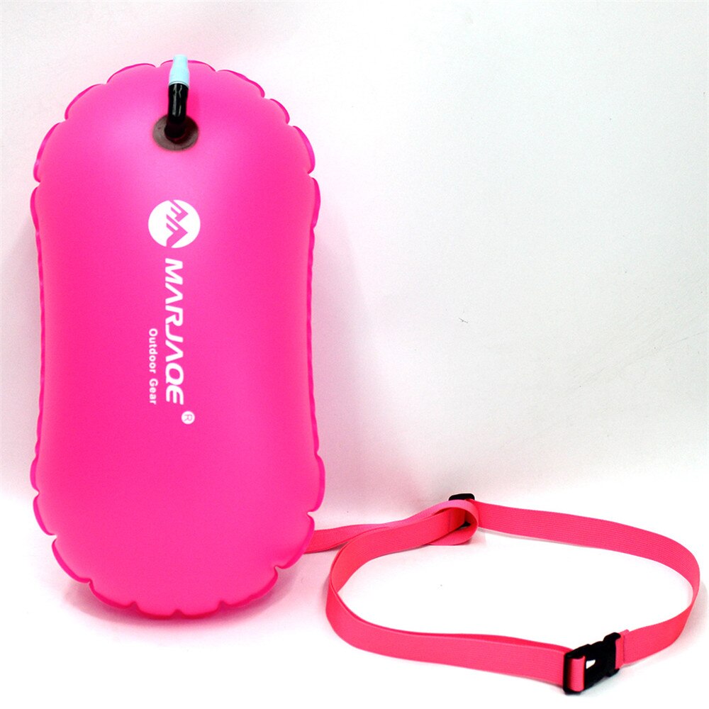 PVC Swimming Buoy Safety Air Dry Float Swimming Inflatable Drift Bag Prevent Drowning Water Sports Training Auxiliary Tools: Rose Red