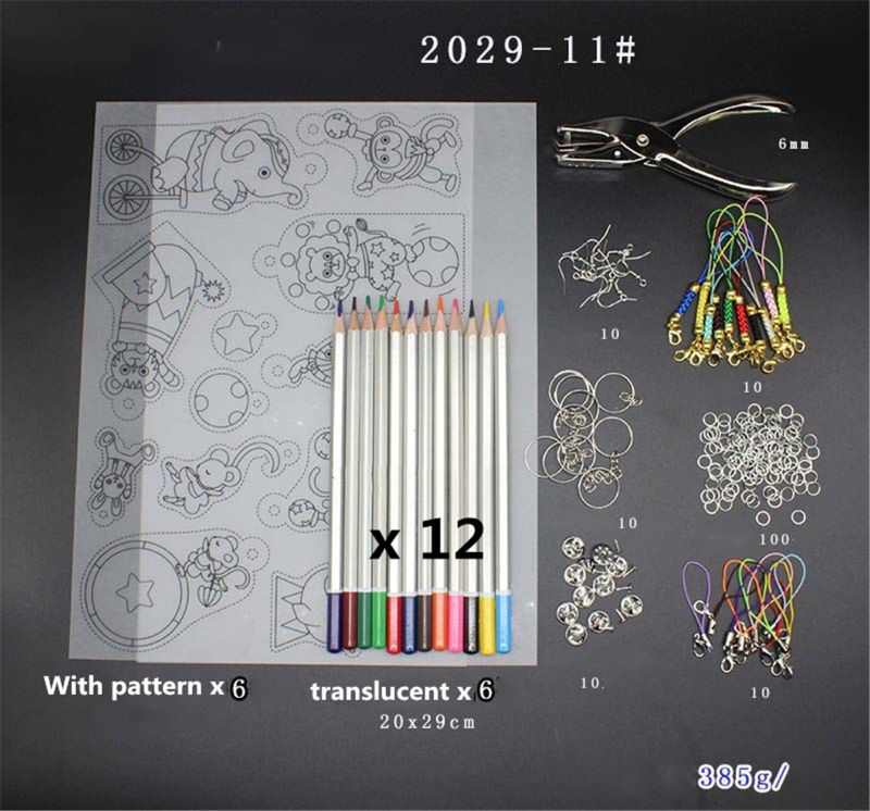 . Heat Shrink Plastic Sheet Kit,Heat Shrinky Sheets Pack: B