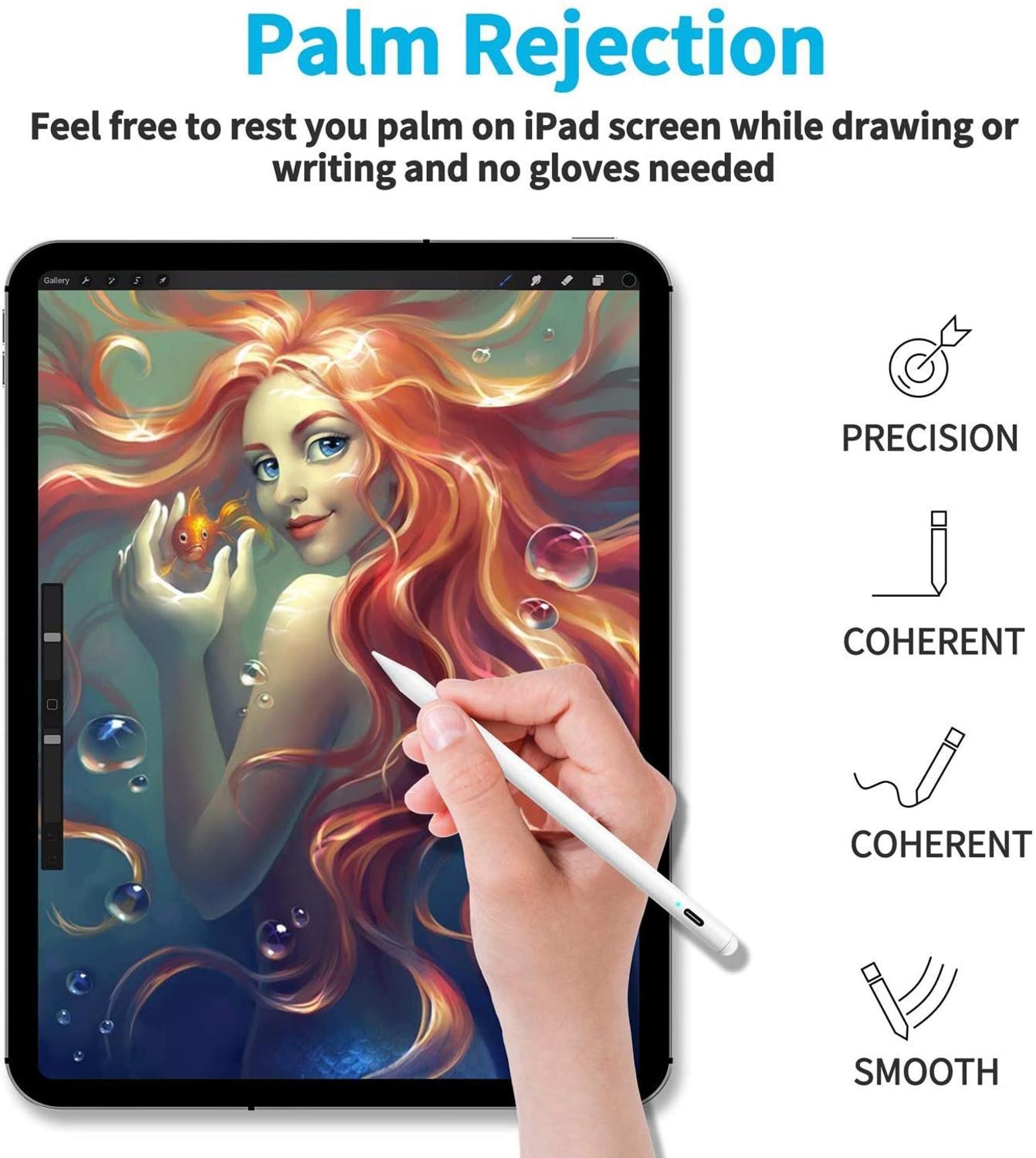 Stylus Pen with Plam Rejection & Tilt Sensor for Apple Pencil 2 1 For iPad Pro 11 12.9 Air 3 4 For iPad Pencil 애플펜슬 ARWEI