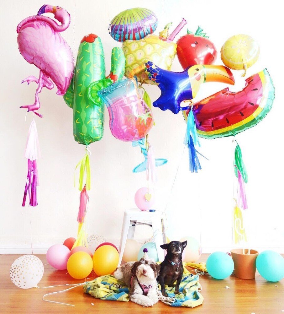 1Set Summer Party Balloon Flamingo Fruits Balloons For Kids Birthday /Wedding Decorations Tropical Hawaiian Party Supplies