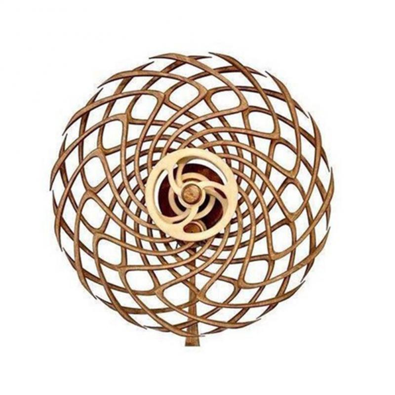 Umgekehrt Kinetische-skulptur Zauberstab Dekor Ornament Holz Rotierende Windmühle Dekorative Ornamente Garten Wind Spinner Dekoration: 03
