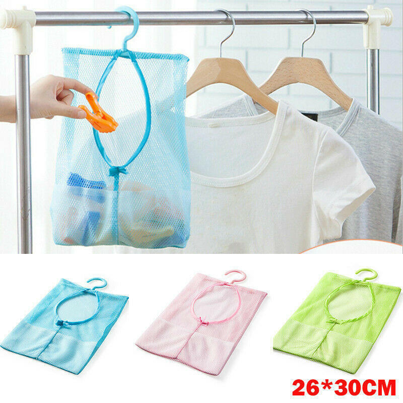 Drying Nets Laundry Peg Bag Storage Clothes Line Hanger Hooks Basket Bucket Pegbag Hanging Drying Mesh Rack Durable