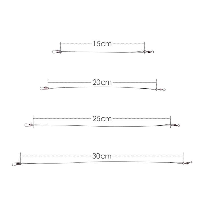 20pcs Steel Fishing Line Eco-Friendly Enduring Excellent Anti-bite Braided Wire Leader with Swivel Fishing Tool