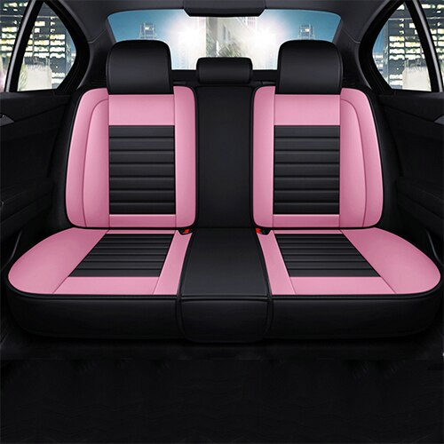 Couverture de Siège de Voiture, en Cuir, Housse d&#39;Accessoires Auto, pour Peugeot 301/307 SW/508/308/206/4007/5008/3008/107, Seat: Pink Rear