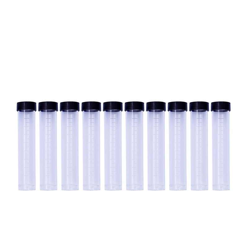 MIUSIE 10Pcs Clear Plastic Embroidery Felting Sewing Needles Container Pin Needle Storage Tubes Bottle Holder Storage Cases: 10pcs Big Black