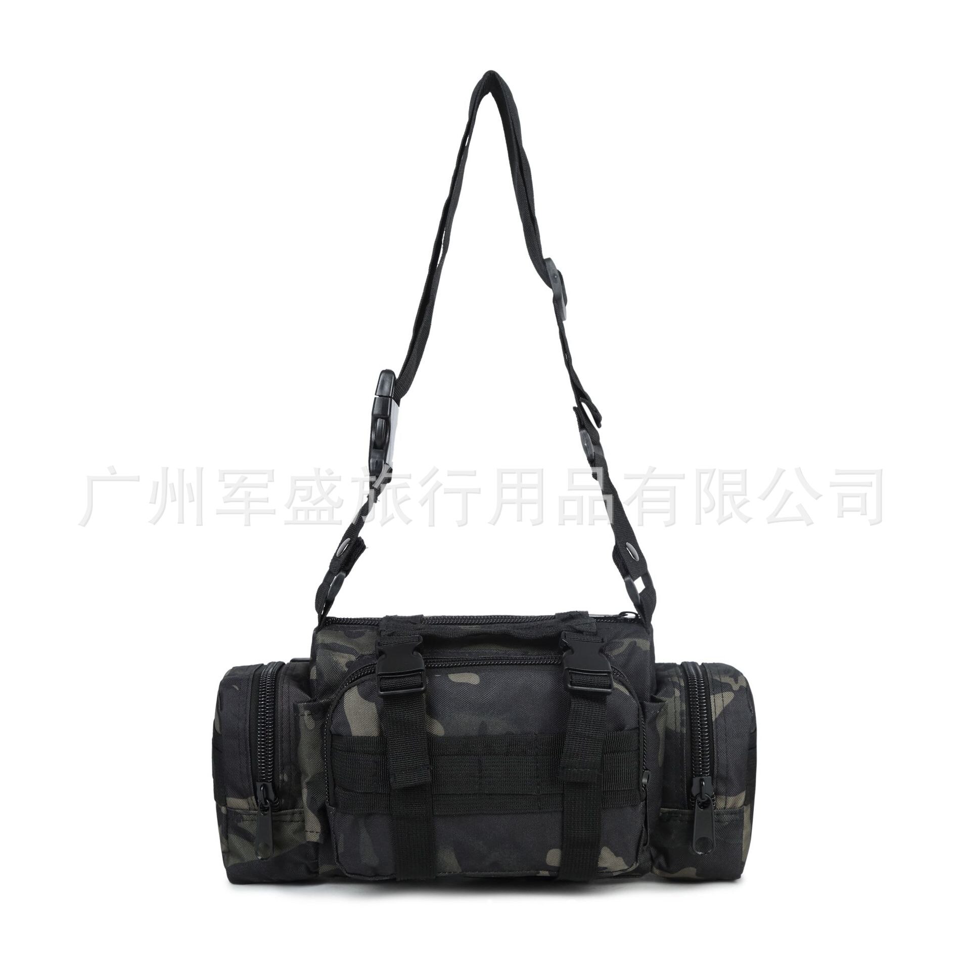 Fishing Outdoor Tackle Bait Bag Waterproof Waist Shoulder Carry Storage Camouflage Sports Simplicity Casual: Black CP