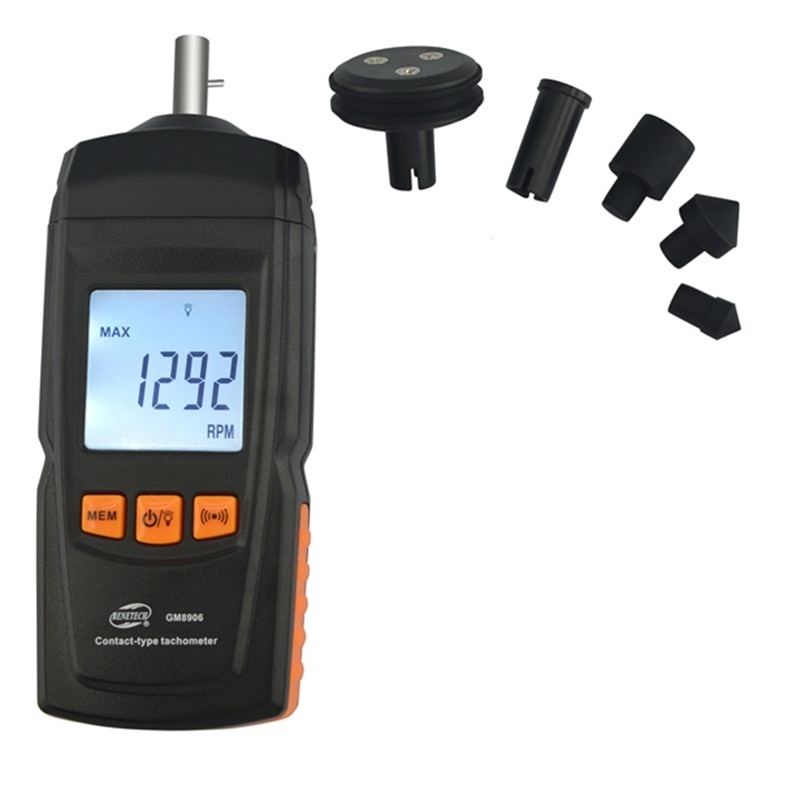 Digital Contact Tachometer Draaien Snelheid Lineaire Snelheid Motor Frequentie Meter 0.5 ~ 19999Rpm Waarde Data Hold Lcd Snelheidsmeter Tip