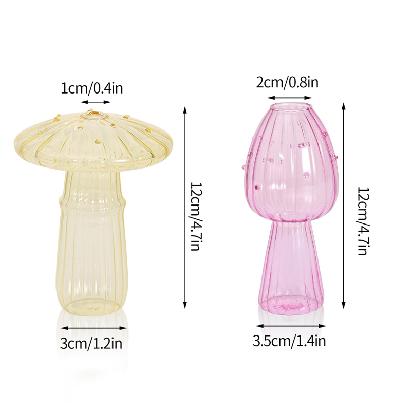 Svampevase glasblomsterflaske æstetisk skrivebordsdekoration vase til blomster svampeplante i potte årsindretning boligborddekoration: Kongeblå