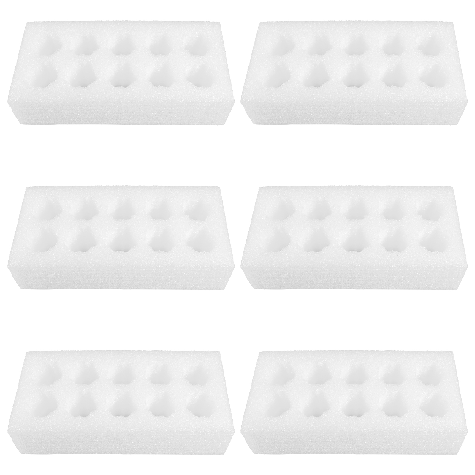 Plateau de incassable, 6 pièces, réutilisable, 10 grilles, support de conteneur de stockage blanc, plateau de transport en mousse de protection