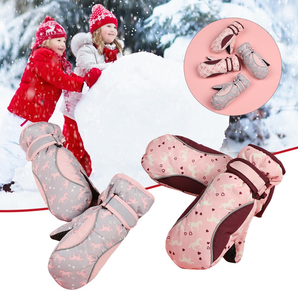 Gants Enfant Cartoon Kinderen Handschoenen Winter Met Meisjes Volledige Finger Warm Dikker Wanten Skiën Handschoenen Windscherm Handschoenen