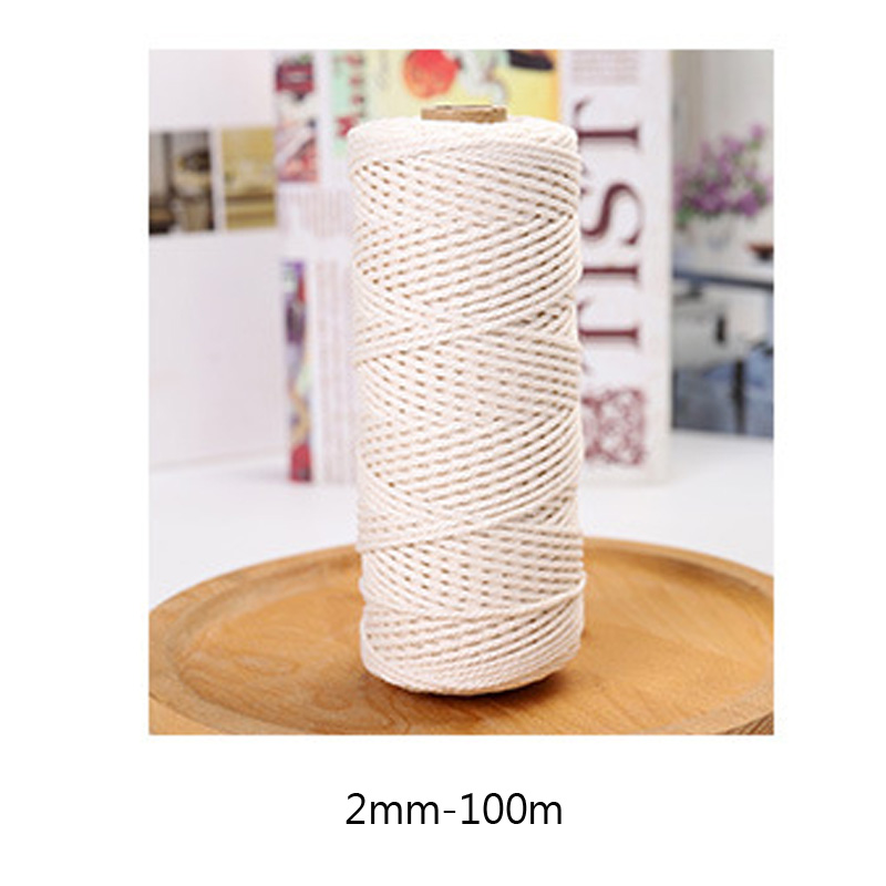 1/2/3/4/5/6mm cordon de coton corde corde coton naturel macramé cordons ficelle tressée tissé artisanat décor à la maison bricolage matériel de tricot: Laiton antique