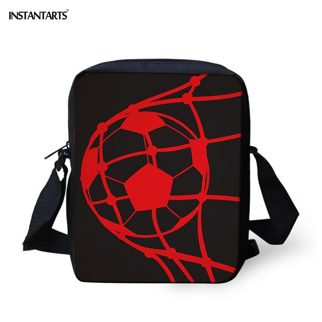 INSTANTARTS 3D Soccer Goal Ball Print Crossbody Bags for Boys Casual School Students Bookbag Small Messenger Bag Handbag Mochila: HMC1370E