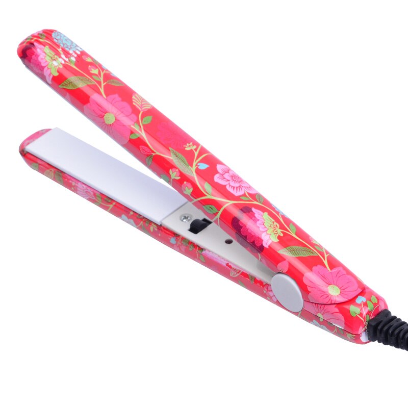 Mini plancha de pelo electrónica de cerámica, plancha Chapinha, planchas onduladas, herramientas de estilismo, 220V: red flower
