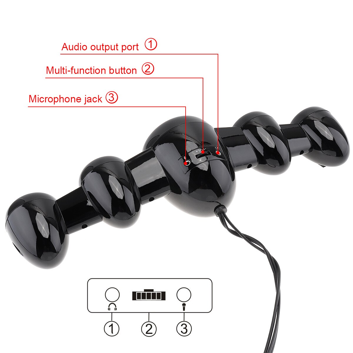 SADA D-219 Bluetooth AUX Multi-media Soundbar Mini Aircraft Type Computer Speaker with 3 Speakers Units/Stereo Surround Sound