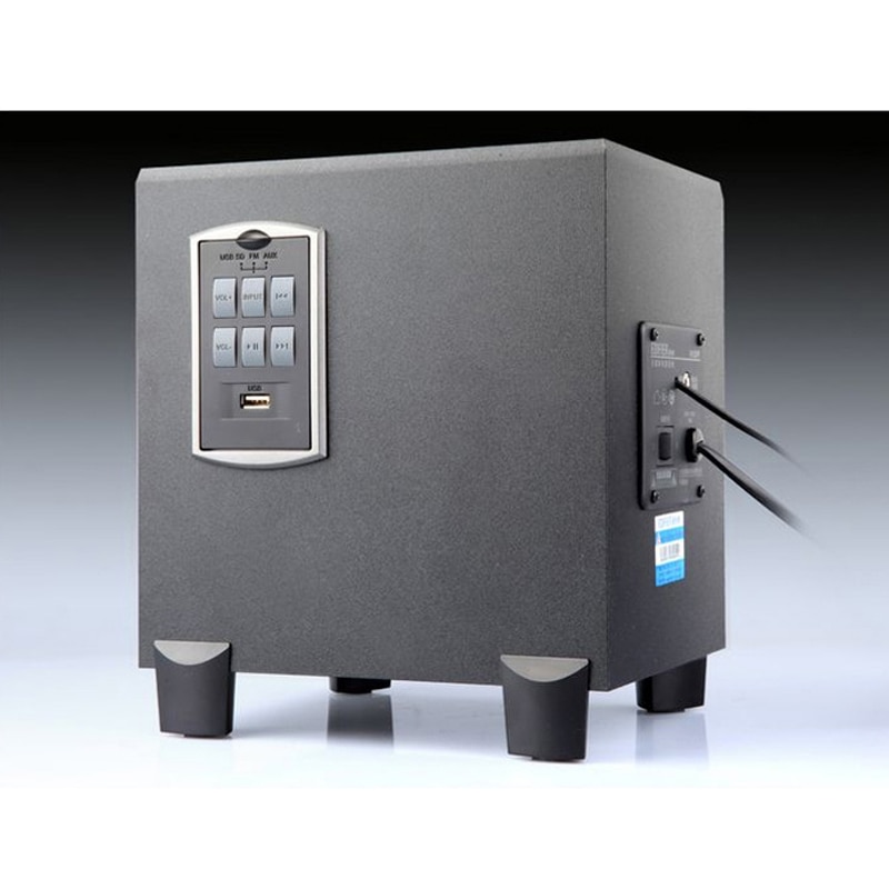 Kyyslb  r102pf desktop-lautsprecher aus holz, 2.1- kanal-computerlautsprecher mit usb-anschluss, subwoofer, fm-radio und subwoofer