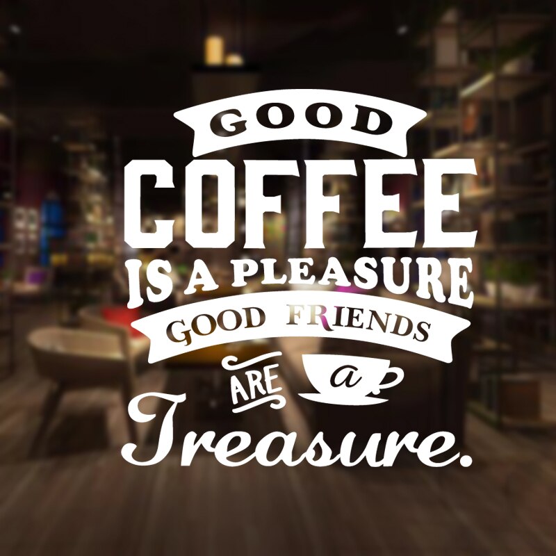 Coffee Shop Sticker Decal Cafe Cup Vinyl Art Wall Decals Decor Mural Decoration Break Coffee Glass Decals CAFE1017
