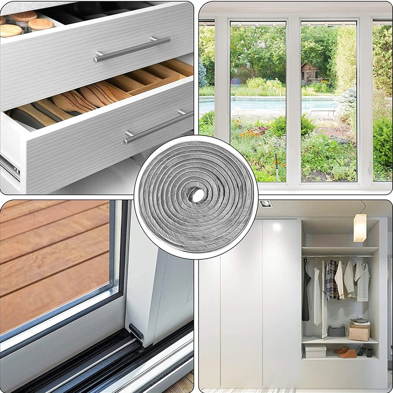 1/5/10M Brush Strip Self Adhesive Wind-proof Home Door Window Sealing Strip Draught Excluder Brush Weather Strip Seal Tape Strip