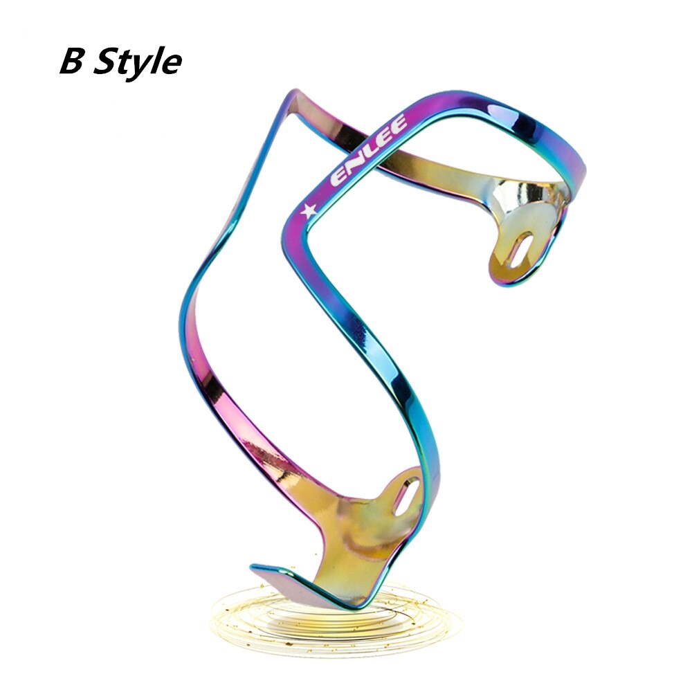 ENLEE 085 portabotellas MTB bicicleta Electroplate Color jaula para tetera ultraligera ciclismo portavasos accesorios de bicicleta: B Style