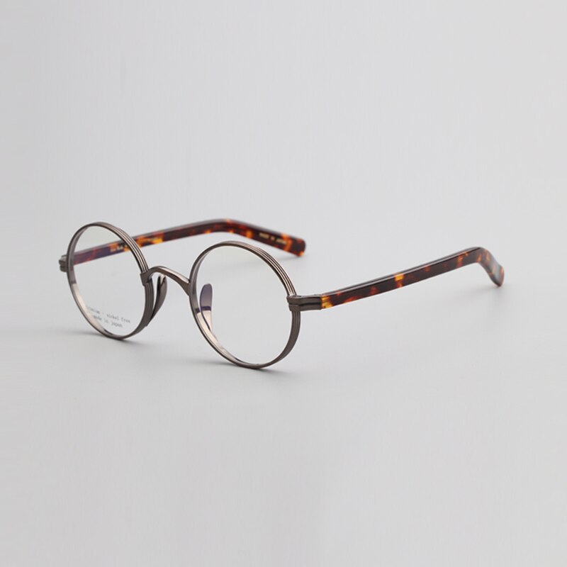 Jahrgang Titan Brille Rahmen Männer Runde Japan Luxus Myopie Rezept Optische Brillen Rahmen Frauen Blau Licht Brillen: 2