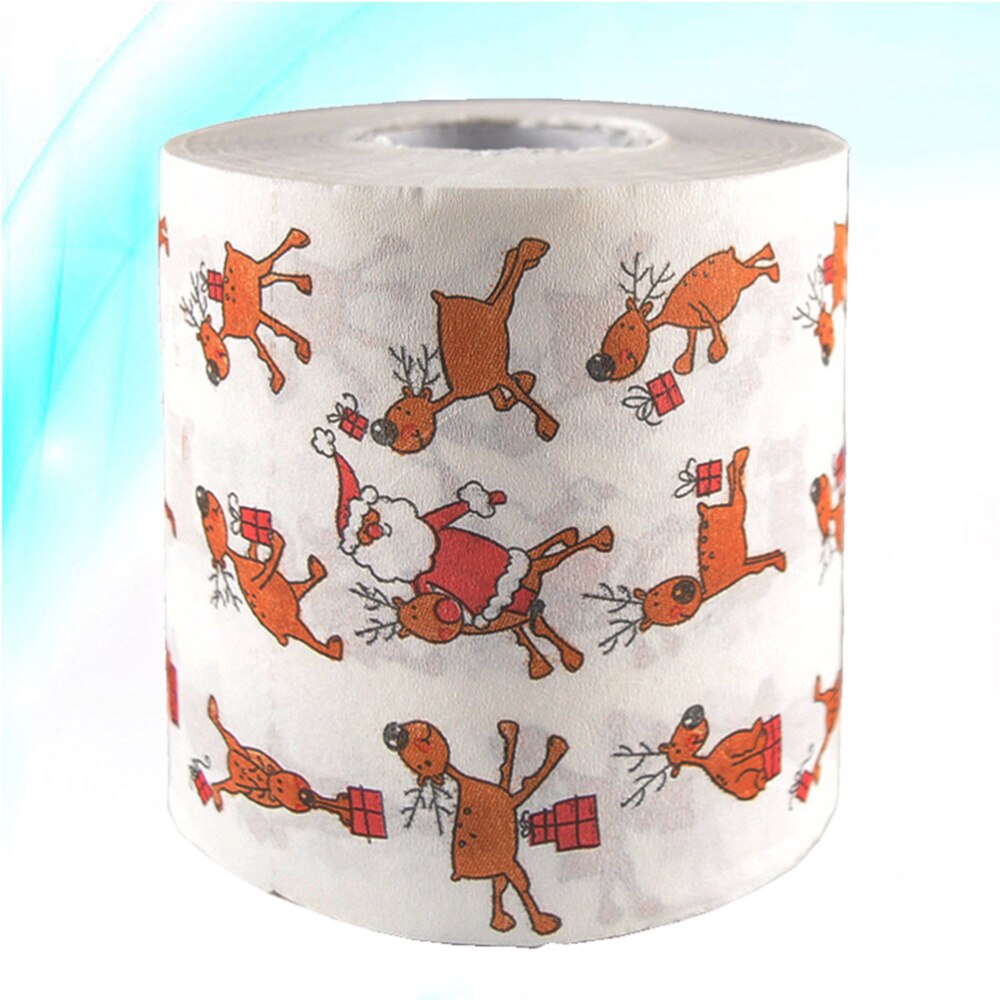 1 Roll of Printed 2-ply Christmas Tissue Roll Paper Roll for Toilet Bathroom Restroom christmas year: Default Title