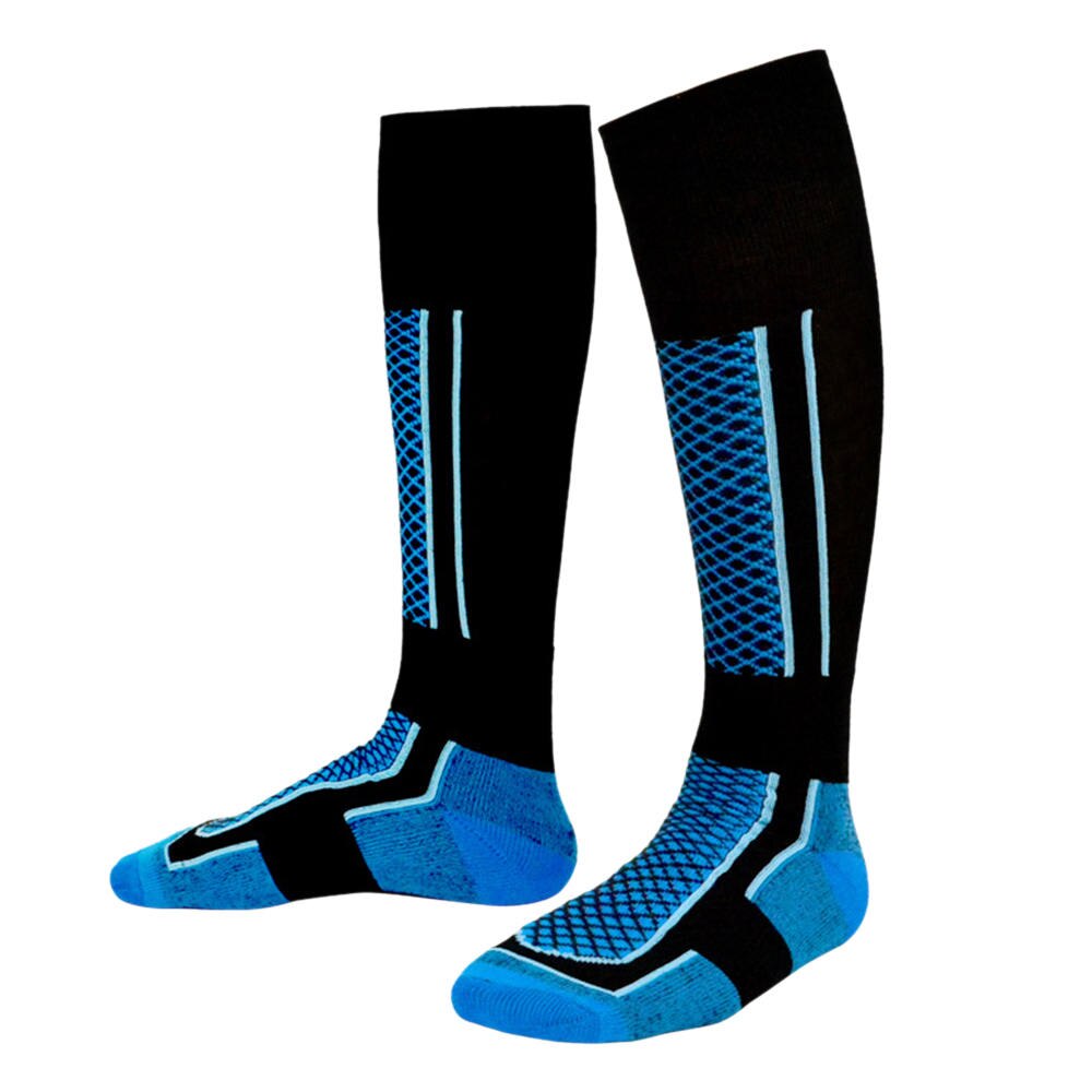 Ski Socks Leg Warmers Winter Women Men Thermal Sport Stockings Cotton Outdoor Camping Hiking Snow Soft Socks: Blue