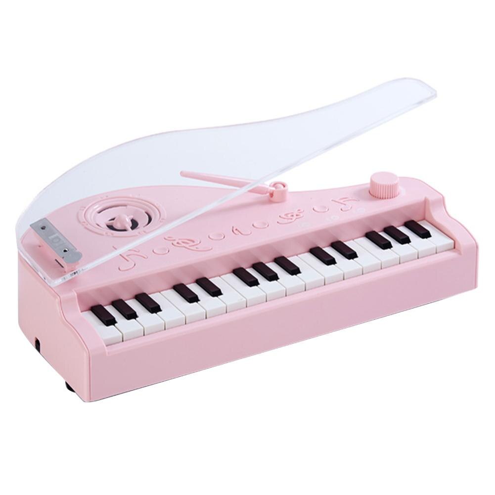 Mini 31 Key Bluetooth Piano Muziek Hd Gesprekken Usb Opladen Inductie Licht Toetsenbord Speelgoed Kinderen Vroege Onderwijs Cognitie Speelgoed: Roze