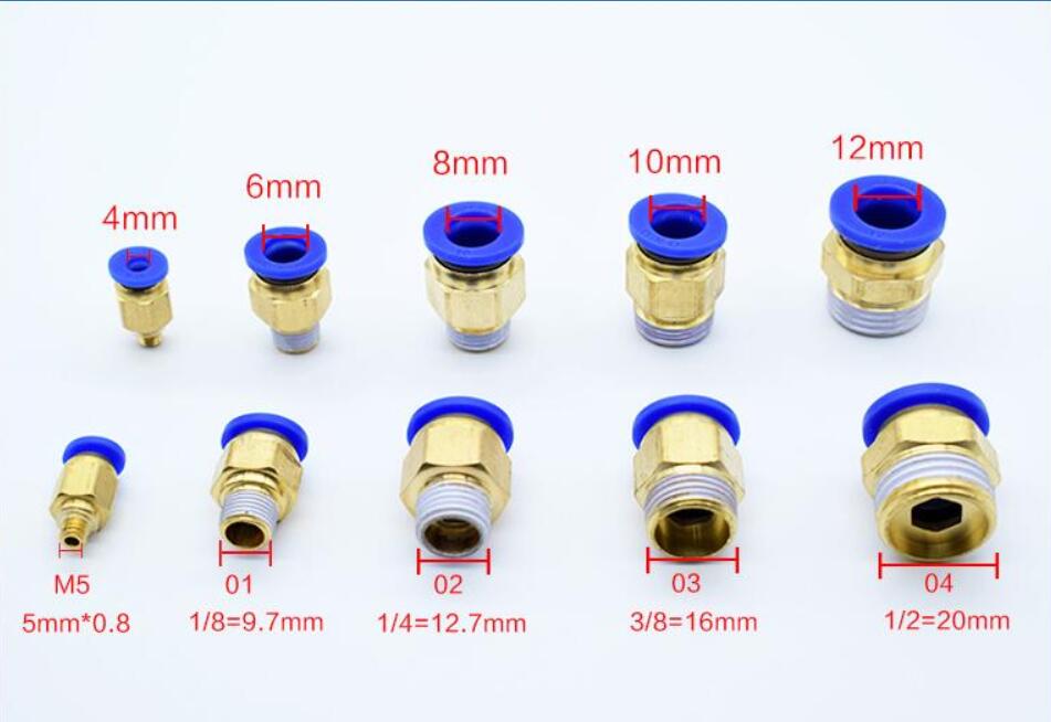 100PCS PC8-02 PC8 Pneumatic fitting push in quick connector fittings