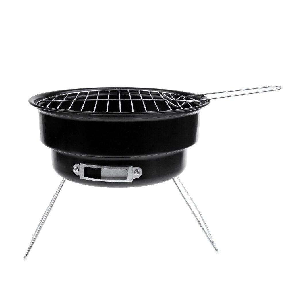 Mini kannettava pyöreä retkeily bbq grilli grilli teline liesi ulkoretkeily vaellus matkailu kalastus