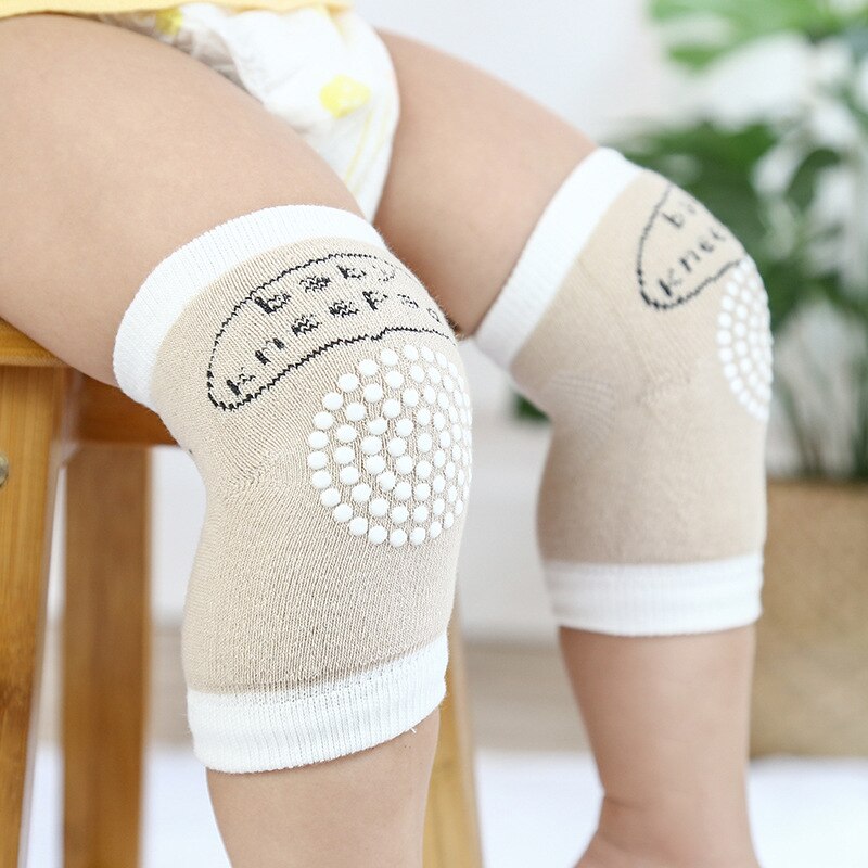 Coderas antideslizantes para niños pequeños, accesorios para bebés, rodilleras con sonrisa, Protector, rodillera de seguridad, calentador de piernas para niñas y niños: Khaki
