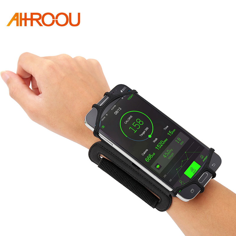 4-6 inches Running Phone Wristband 180 degree Rotatable Running Bag Belt Wrist Strap Jogging Cycling Gym Arm Band Bag for iPhone