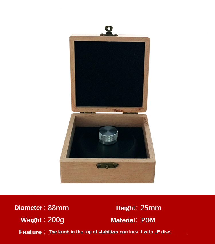 High-End POM Material LP Vinyl Turntables Disc Stabilizer Record Weight/Clamp With Wooden Package Box