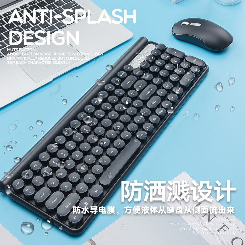 The Way the Wolf Wireless Keyboard and Mouse Set Game Office Household Mute Laptop Computer Keyboard and Mouse Kit