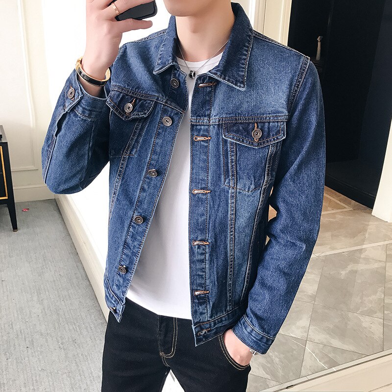 winter men's plus velvet denim jacket thickened warm denim jacket men's plus velvet jacket